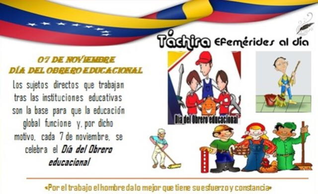 El Día del Obrero Educacional en Venezuela se celebra cada 7 de octubre. Foto: MPPE