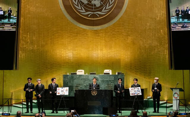 BTS en la ONU. Foto: AFP/Yonhap