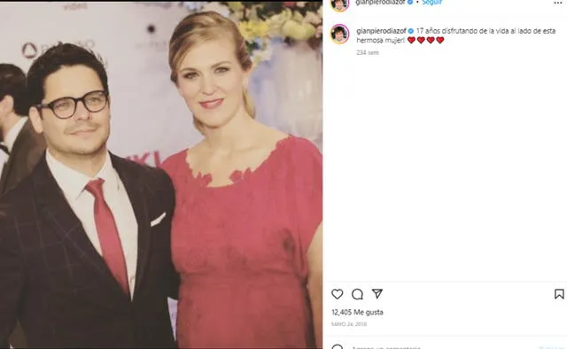 Gian Piero y su esposa. Foto. captura de Instagram 