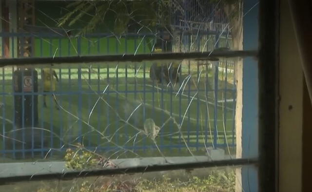 Explosión afectó ventana del nido. Foto: Captura de pantalla de ventada dañada Explosión afectó ventana del nido. Foto: Captura de pantalla de ventada dañada