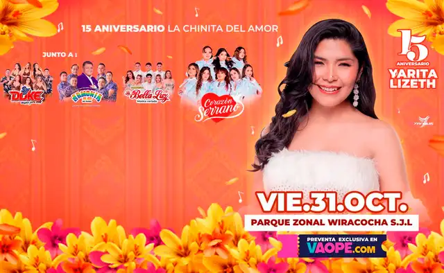 Yarita Lizeth celebrará sus 15 años de carrera en San Juan de Lurigancho. Foto: difusión.   