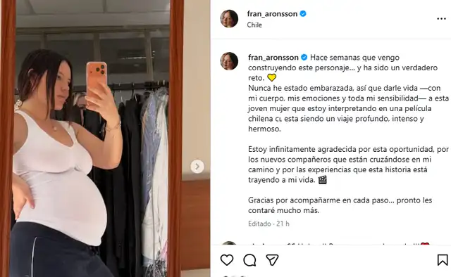 Mensaje de Francisca Aronsson. Foto: captura/Instagram Mensaje de Francisca Aronsson. Foto: captura/Instagram