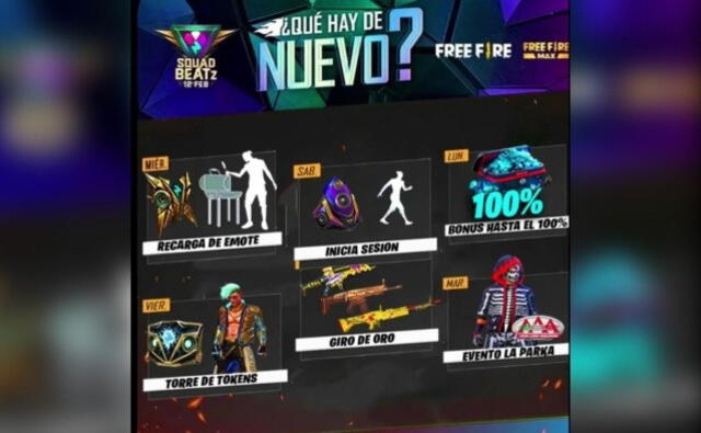 Supuesta agenda semanal de Free Fire