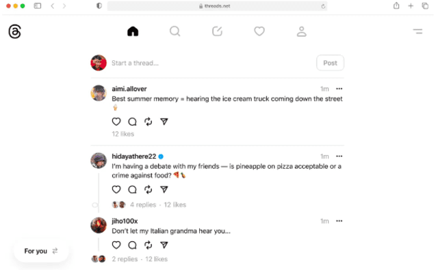 Threads: ¿cómo es la versión web de la red social que busca desterrar a X (antes Twitter)?