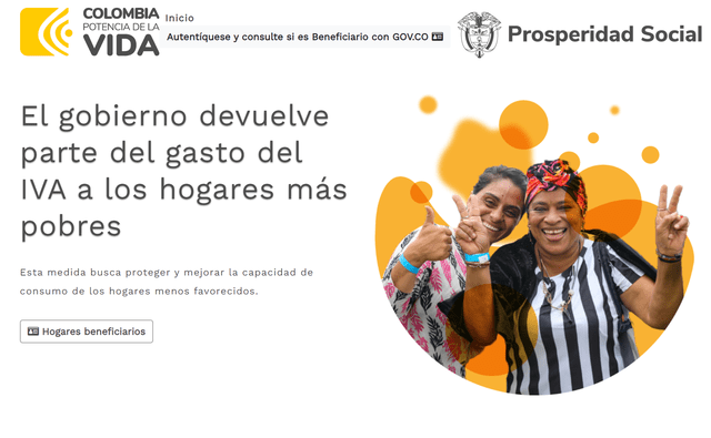 El nuevo enlace para hacer las consultas si eres beneficiario de la Devolución del IVA, mediante Prosperidad Social. Foto: Prosperidad Social   