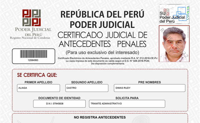 El certificado puede ser verificado via Internet en la siguiente dirección: https://casillas.pj.gob.pe/cap/ con el código: V0U47GUUMG0GN