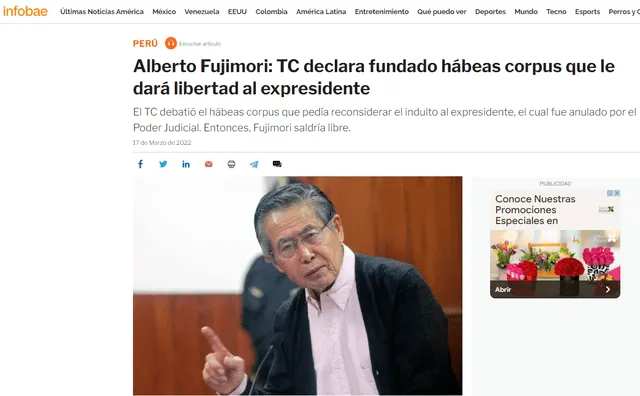 Cabe mencionar que el indulto dado a Alberto Fujimori, la navidad del 2017, fue dado por el entonces presidente Pedro Pablo Kuczynski otorgó el indulto a Fujimori por razones humanitarias. Foto: captura / Infobae