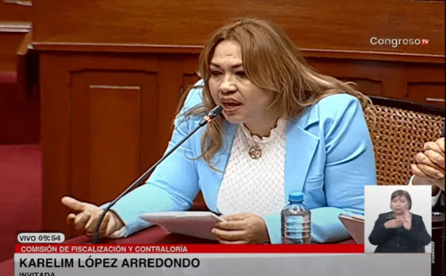 Karelim López asistió al Parlamento. Foto: captura de Congreso TV