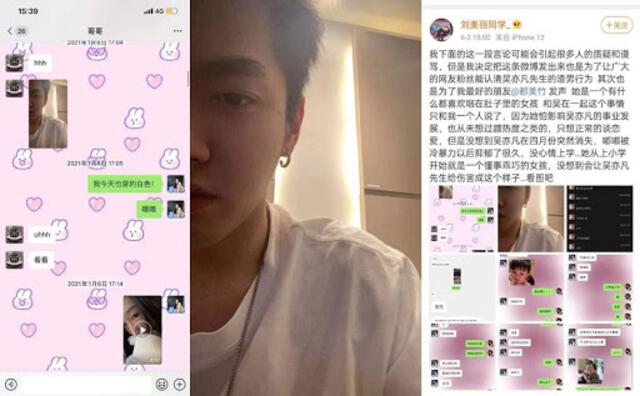 Kris Wu: Du Meizhu muestra presuntas conversaciones con el cantante chino. Foto: vía Twitter