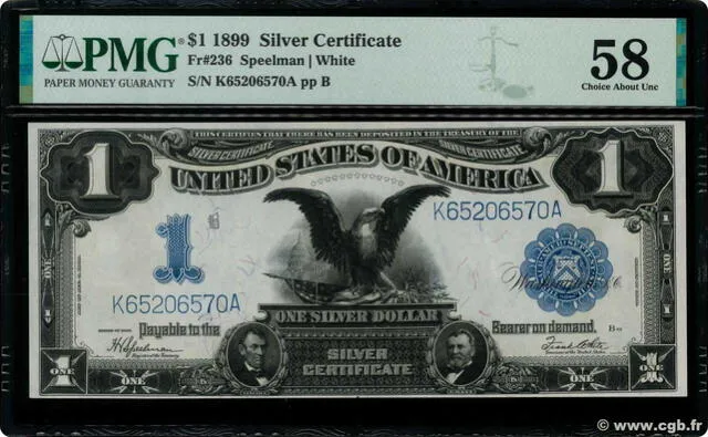 El anverso de este billete posee un águila posada sobre una bandera estadounidense con alas extendidas. Foto: CGB
