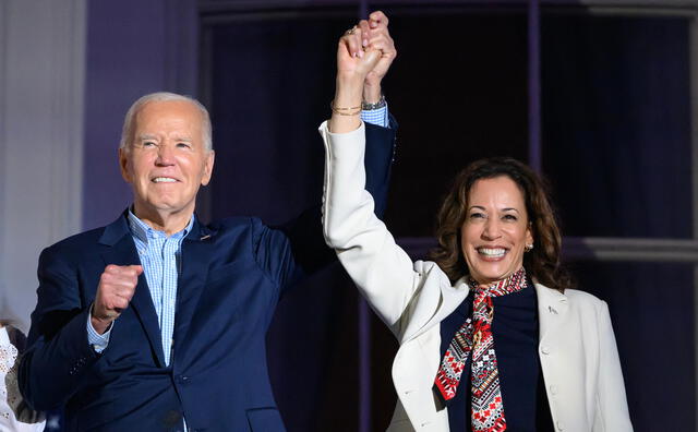 El presiente Joe Biden mostró su apoyo a la vicepresidenta Kamala Harris rumbo a las elecciones de noviembre. Foto: AFP   