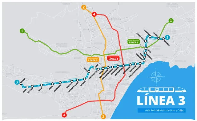 Las estaciones de la Línea 3 del Metro de Lima expuestas por el MTC