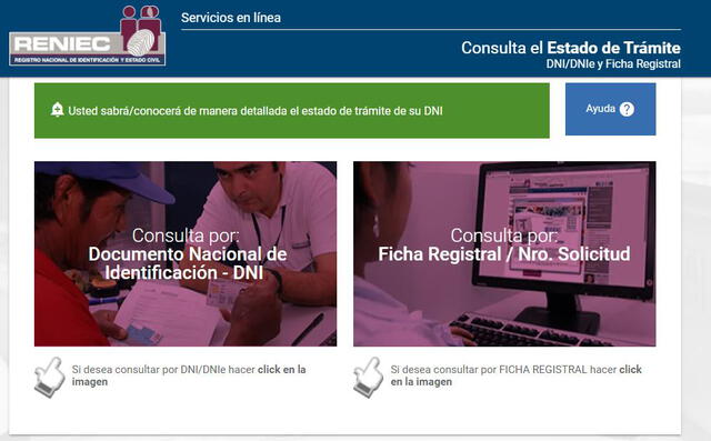 Conoce el estado de trámite de tu DNI. Foto: captura Reniec
