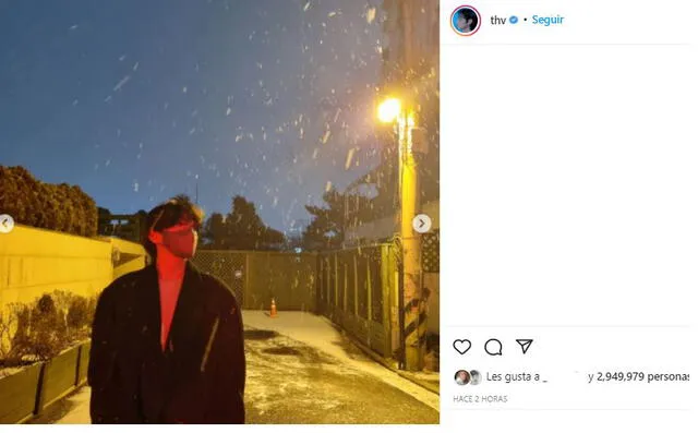 Taehyung (post del 5 de febrero) Foto: Instagram