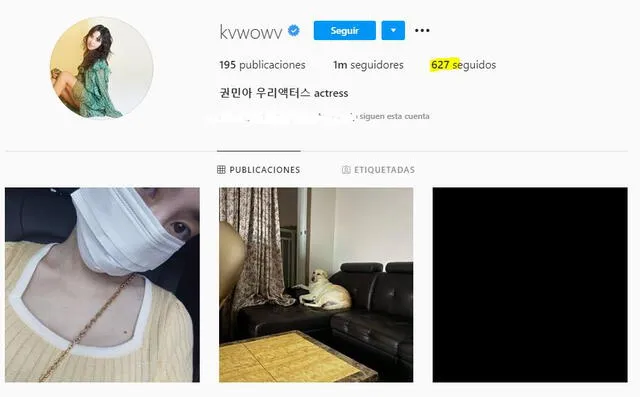 Kwon Mina en Instagram. 15 de julio 2020. Captura