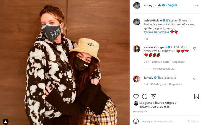Vanessa Hudgens y Ashley Tisdale provocaron nostalgia entre sus fans al compartir una fotografía de su más reciente reencuentro. Foto: Ashley Tisdale Instagram