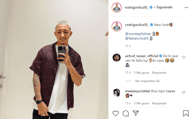 Rodrigo Vilca compartió en su Instagram su nuevo peinado.