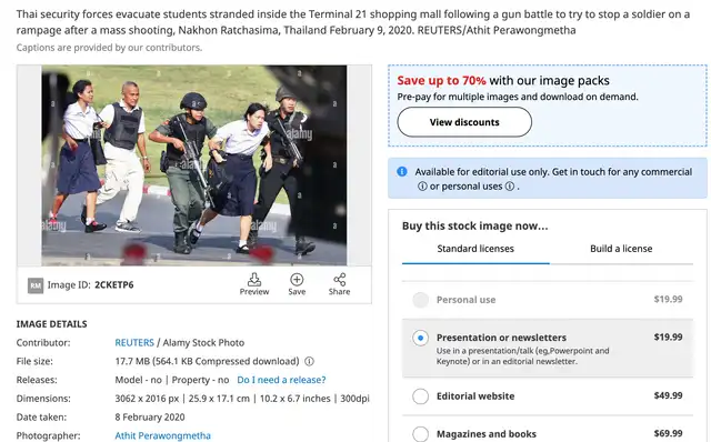 Foto original data del 8 de febrero de 2020. Foto: captura en Alamy / Athit Perawongmetha