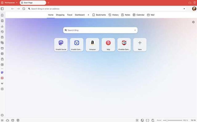  Así luce la interfaz de Vivaldi en Windows. Foto: Softzone   