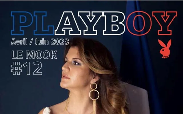  Este extracto de la portada de Playboy fue publicado por varios medios y sí es real. Nótese el tirante en el brazo derecho, que es más grueso que el de la foto editada Foto: Le Parisien   