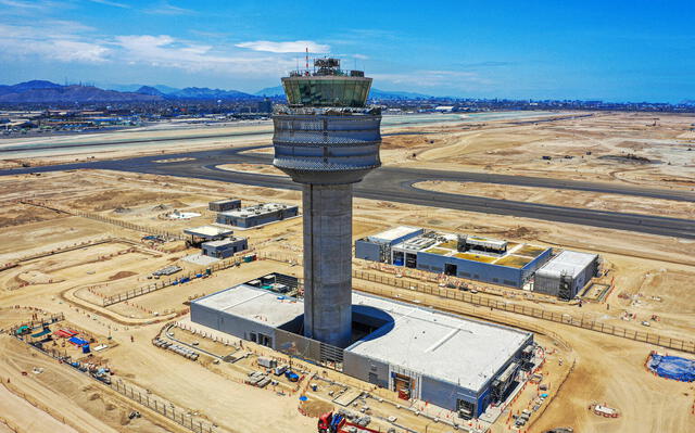  El proyecto abarca la construcción de la nueva Torre de Control del Aeropuerto de Lima Jorge Chávez, así como los edificios auxiliares adyacentes ubicados en el lado aire. Foto: JJC Grupo   