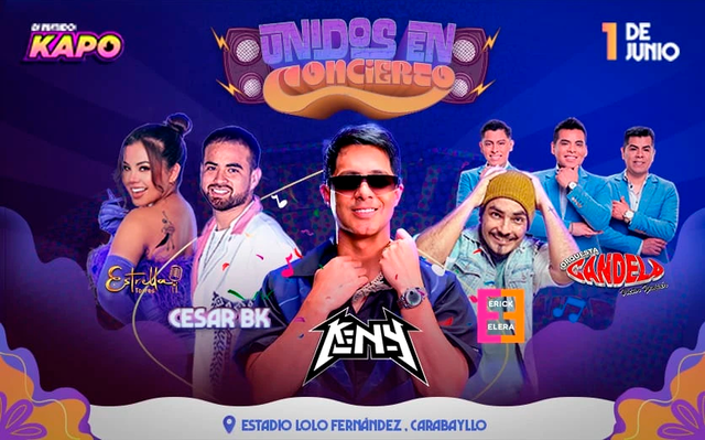 Ken-Y, ídolo del reguetón, llega a Carabayllo junto a Erick Elera, Estrella Torres y César BK. Foto: difusión   
