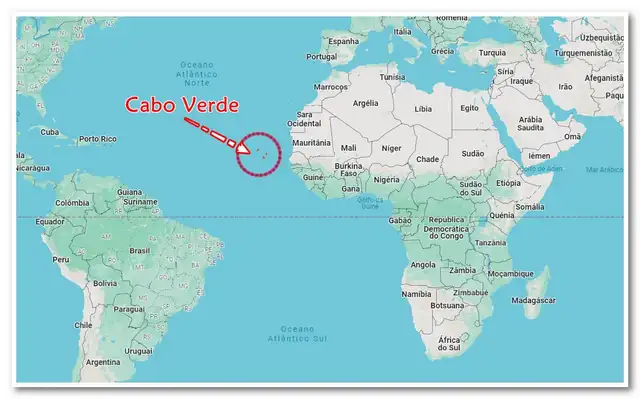 Ubicación geográfica de Cabo Verde de África. Foto: Guide to Cabo Verde<br> Ubicación geográfica de Cabo Verde de África. Foto: Guide to Cabo Verde<br>