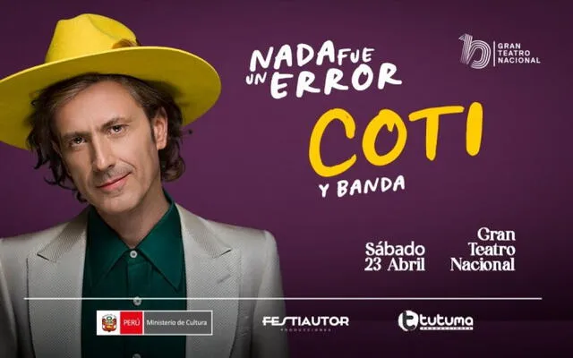 Coti y su banda vendrán al Perú para entonar sus mejores éxitos musicales.