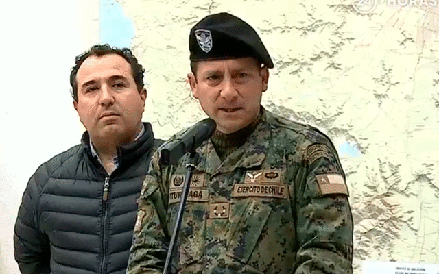 Javier Iturriaga en rueda de prensa. Captura de video: 24 Horas TVN.