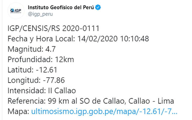 Sismo en Callao
