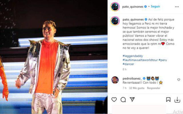 El bailarín Patricio Quiñones está incluido en la gira de Daddy Yankee.
