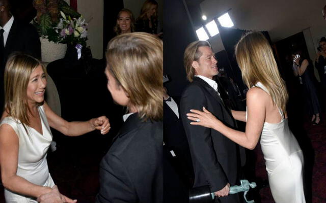 Brad Pitt y Jennifer Aniston protagonizaron un emotivo reencuentro que culminó en sonrisas y abrazos.