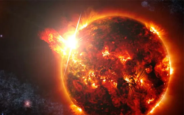 Cuando una estrella entra en su fase de gigante roja, se hincha hasta 200 veces, aunque conserva la misma masa. Imagen referencial.