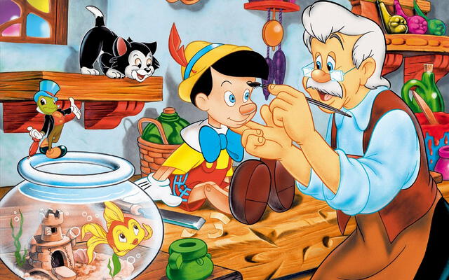 Pinocho y su padre Geppetto, una historia conmovedora. Crédito: Disney