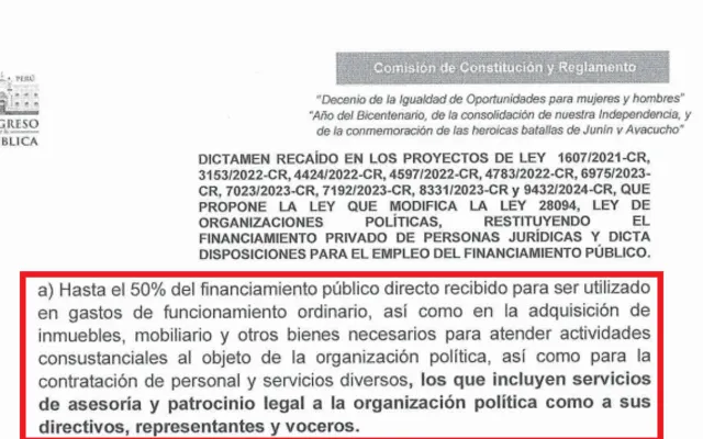  La trampa sobre la ley de financiamiento privado a partidos políticos   