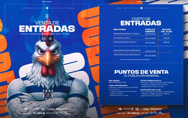 Precio de las entradas para el partido ante Olimpia Foto: 2 de Mayo 