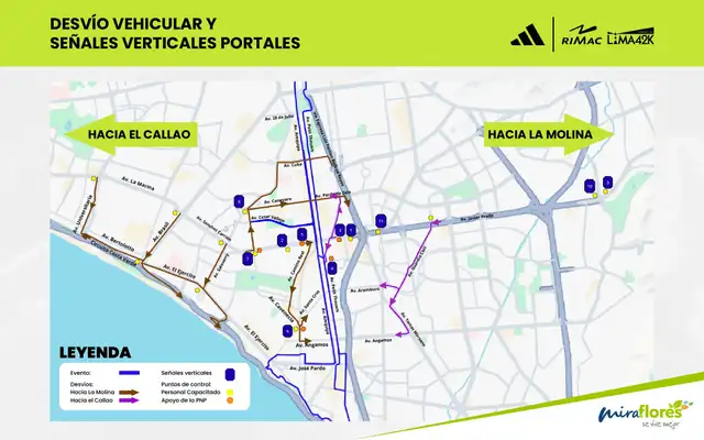 ATU anuncia desvíos en Corredor Azul y Morado por competencia deportiva