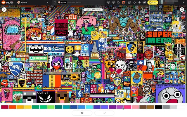 Reddit Place: crean lienzo comunitario donde todos pueden pintar lo que quieran