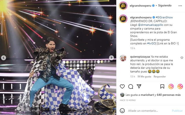 Dr. Cappillo en "El gran show". Foto: captura/Instagram