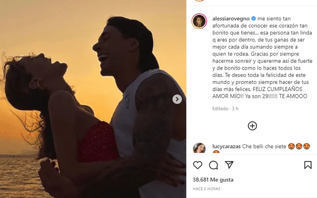 Mensaje de Alessia a Hugo García. Foto: Alessia Rovegno/Instagram.