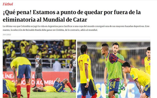 Así titularon los medios colombianos la derrota de su selección. Foto: Semana