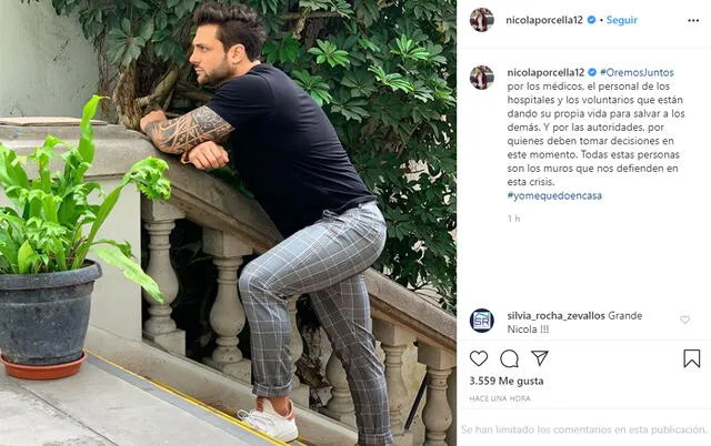 Nicola Porcella en Instagram