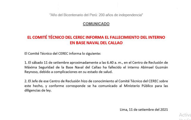 Comunicado del INPE.