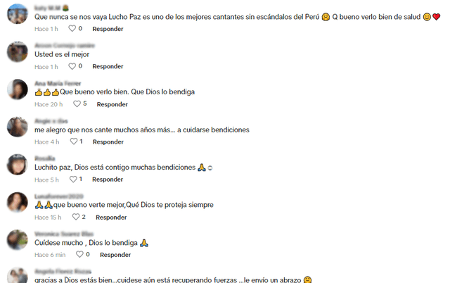 Fans esperan la pronta recuperación de Lucho Paz. Foto: Tiktok   