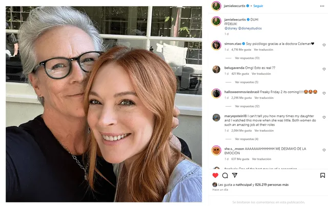 Lindsay Lohan y Jamie Lee Curtis se reencuentran para 'Un viernes de locos 2':  "Muy emocionadas" | Cine y series | La República