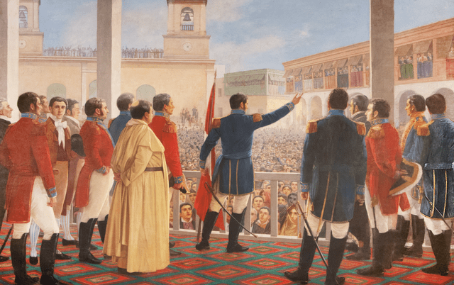  "Proclamación de la independencia" (1904) de José Lepiani. Imagen: Difusión.    