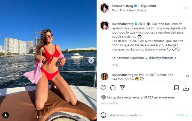 Luciana Fuster en Miami. Foto: captura/Instagram