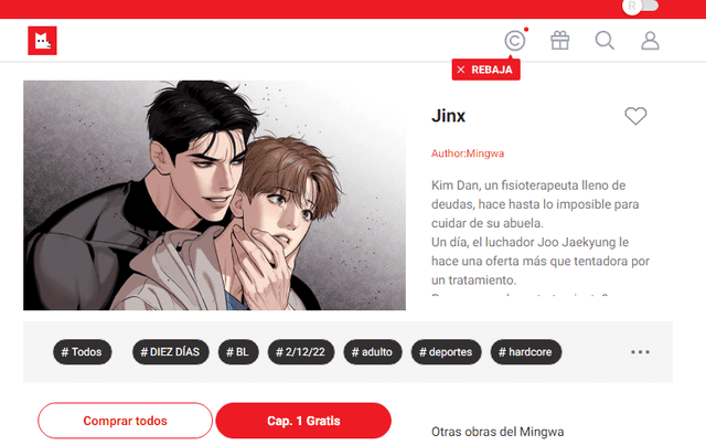  Lezhin.es es la única página web oficial para leer el manhwa BL. Foto: Captura  