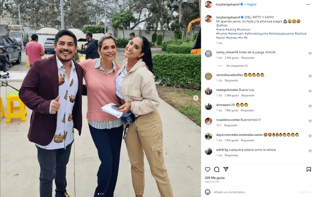 Lucy Bacigalupo y sus compañeros de 'Al fondo hay sitio'. Foto: Instagram/Lucy Bacigalupo   