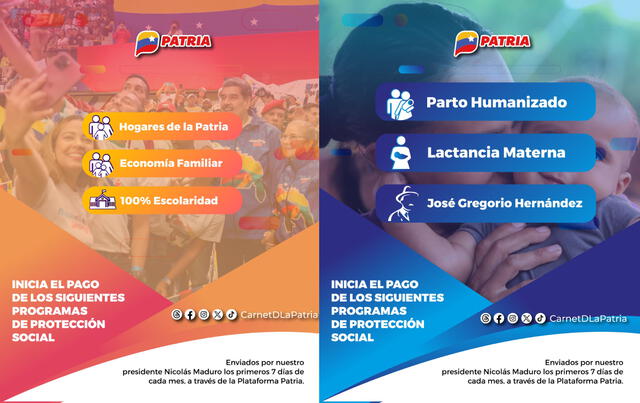 Estos son los bonos de la Patria que llegaron el 1 de marzo de 2024. Foto: Bonos Social/X